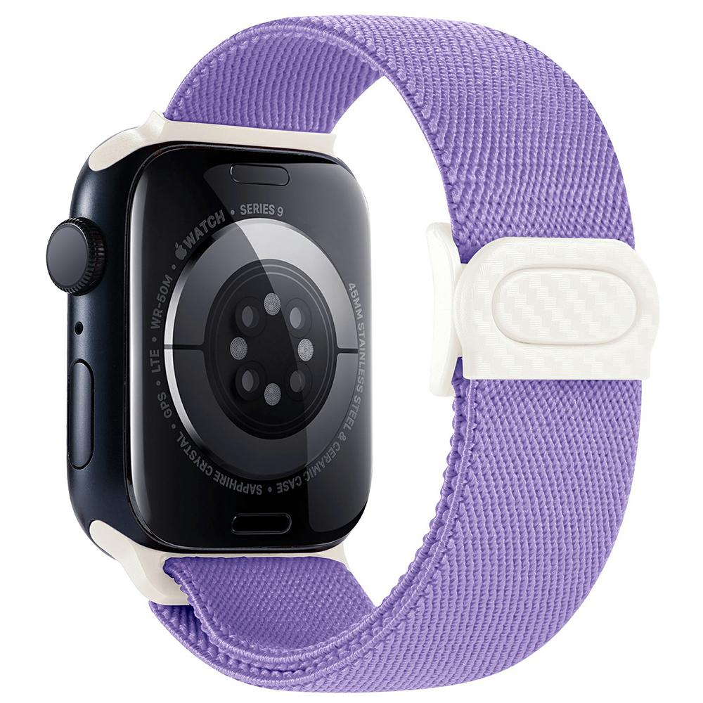 

Watch Band For Apple Watch Series 10 42mm/9 8 7 41mm/SE (2023) SE (2022) SE 6 5 4 40mm/3 2 1 38mm Elastic Nylon Strap Purple
