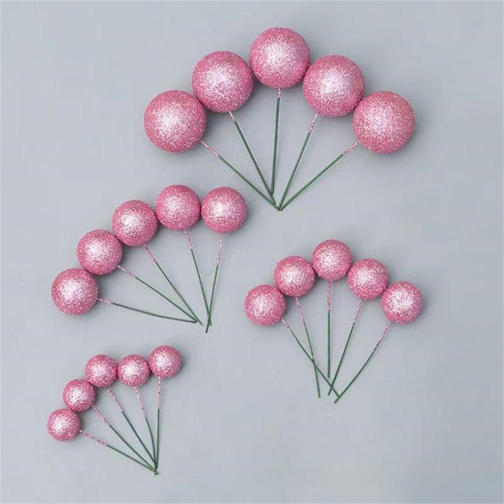 20 Pcs Cake Topper Decorations With Gold Balls On Sticks - Cake Picks For Birthday, Wedding, And Party Decorations
