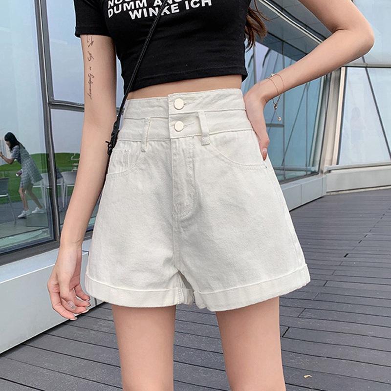Wowen Classic and Minimalist Fashion Versatile Ultra-high Waist Female Summer Loose Thin Wide-legged Rolled Denim Shorts Individuality and Trendiness