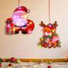 Glowing Santa Door Hanger LED Christmas Decor with Reindeer Snowman DIY Lighted Holiday Hanging Ornaments for Window Mantel Decorations