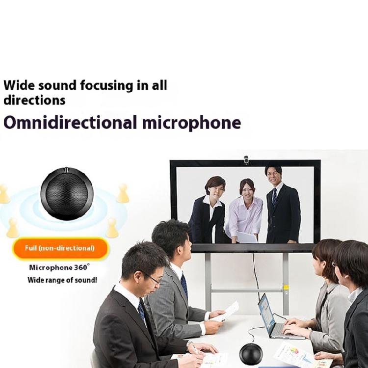 USB 360 Degree Omnidirectional Condenser Mic AntiSlip Base Omnidirectional Condenser Desktop USB Conference Microphone