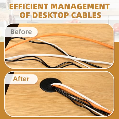 2 inch 50mm white desktop cable hole cover 3 pcs ABS plastic table threading hole cover