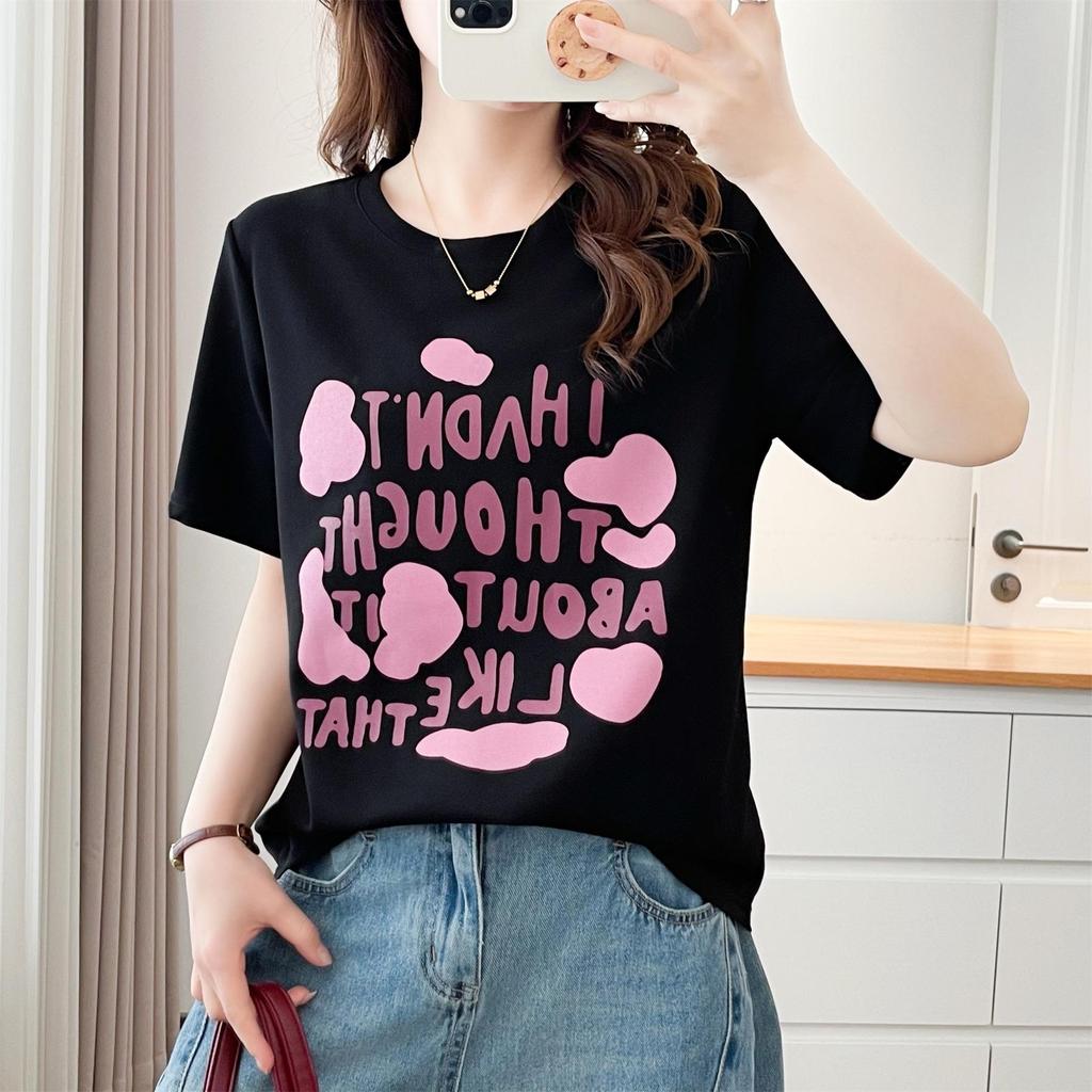 Plus Size Women's Summer 2026 Printed Short Sleeve T-Shirt Pullover 2606