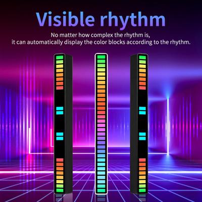 RGB Lamp Music Light Multiple Modes Rhythm Pickup 5 Speeds Battery Operated Desktop