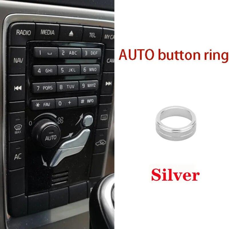 

Поворотная ручка автомобильного кондиционера для VOLVO S60 V60 XC60 S60 V40, ручка переключателя обогрева автомобильного кондиционера Silver AUTO ring