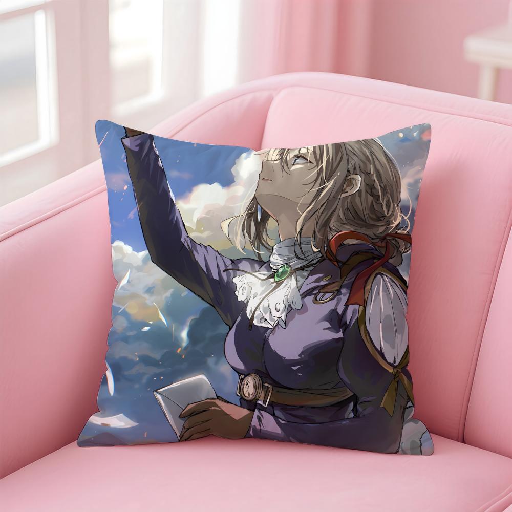 V-Violet E-Evergarden ANIME Cushion Cover Comfortable Reversible Pillow Cover Ideal for Car Sofa Bedroom & Beyond