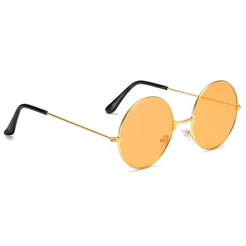 Retro Small Round Hippie Sunglasses Fashion Circle Metal Frame Sun Glasses Party Lens Eyewear for Women Men