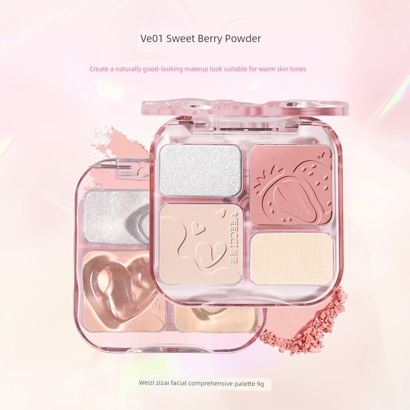 Veecci Highlighter and Contouring All-In-One Palette Matte Blush Face Shadow Nose Shadow Contouring Comprehensive Facial Makeup