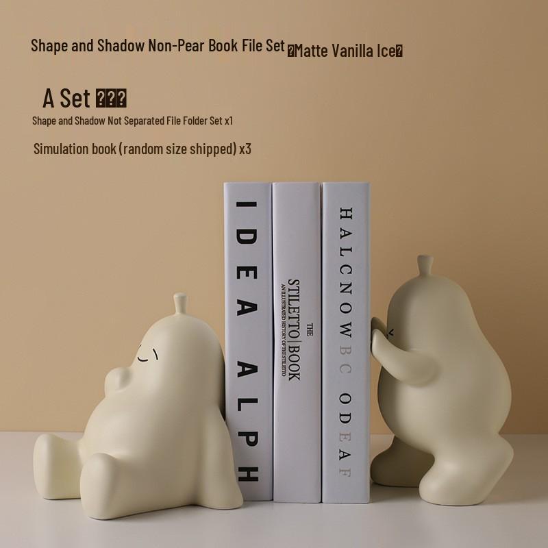 Cute Ceramic Pear Hugging Bookend - Charming Home Decor & Perfect Valentine's or Birthday Gift