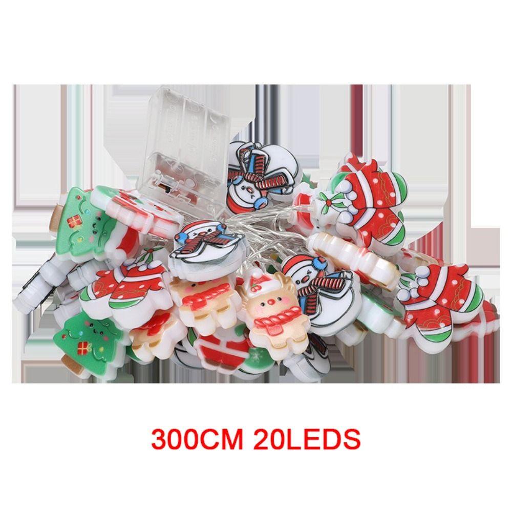 3 Meters Christmas Lights String Santa Claus Design Snowman Design Christmas LED Light LED Technology Gingerbread Man Design