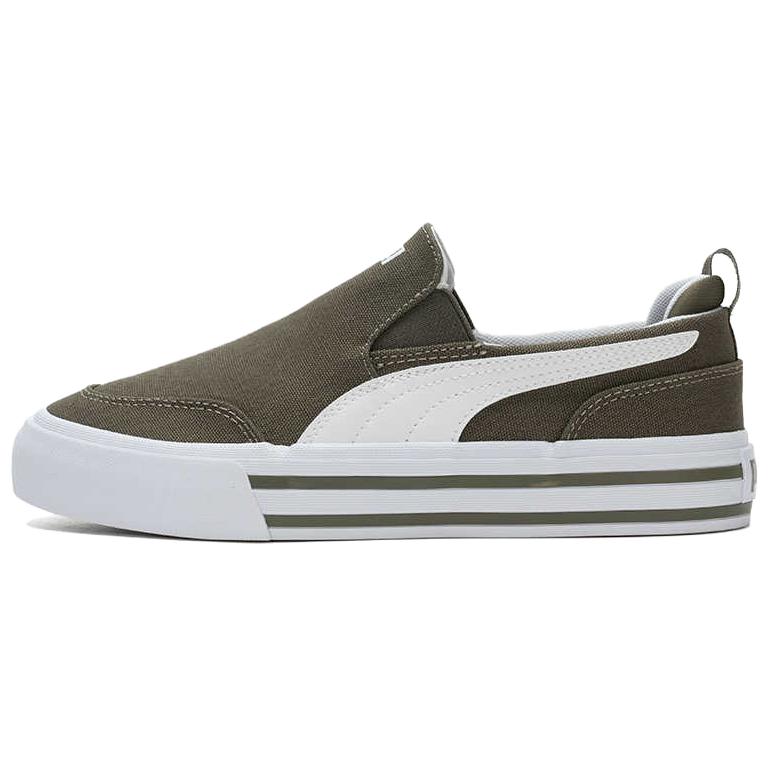 Puma Court Classic Vulc Slipon Unisex Olive White Sneakers 400216-03 EU 37