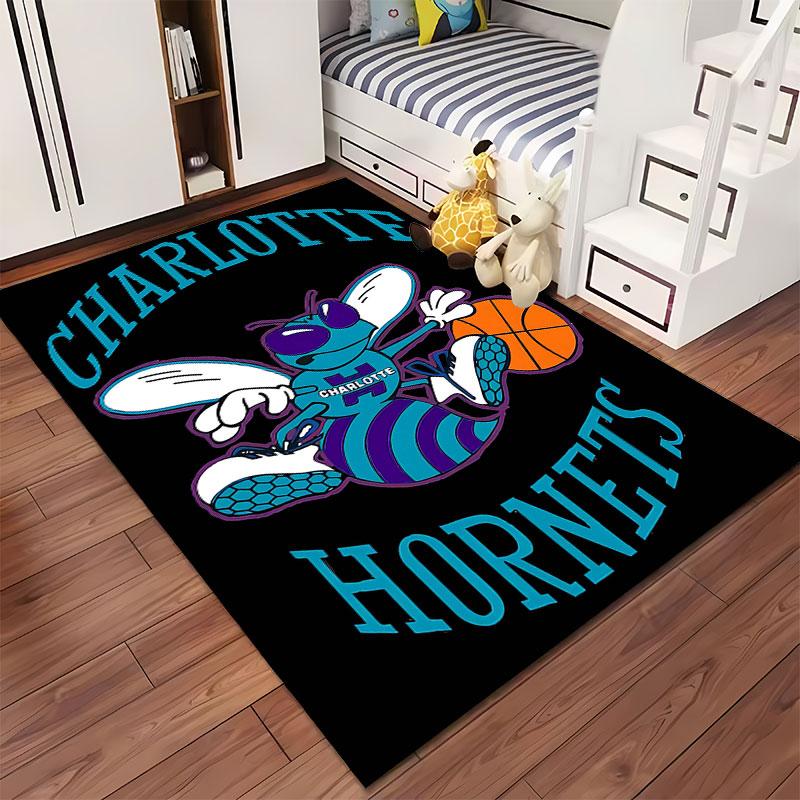 Charlotte Hornets Basketball Carpet suitable as a non-slip mat for the living room or bedroom sofa