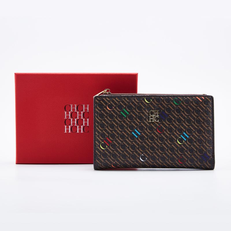 CHCH-Женский длинный кошелек с мультяшным принтом, классический кошелек в стиле ретро, из ПВХ, модные простые сумки большой емкости 15x2x10cm