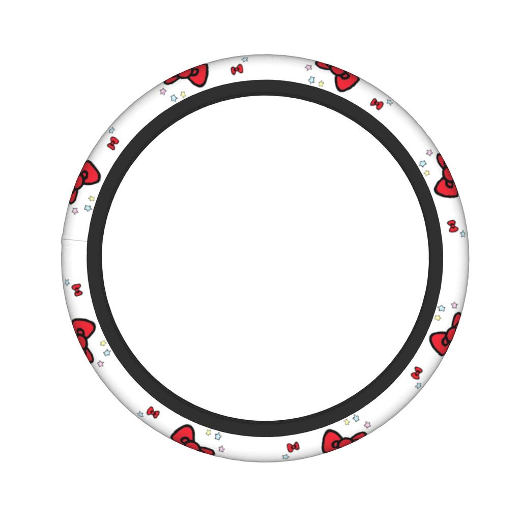 Kittys Cartoon Car Steering Wheel Cover 38cm Steering Wheel Protective Cover Auto Decoration Interior Accessories