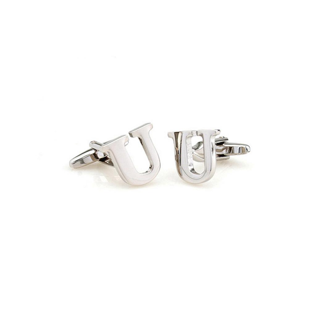 Mens Brass Initial Cufflinks Letter Business Shirt Cuff Links Wedding Gift A