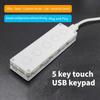 5-Key Mini Keyboard Programmable Macro Keyboard Touchable Multimedia Control Mechanical Keyboard Easy QWASD