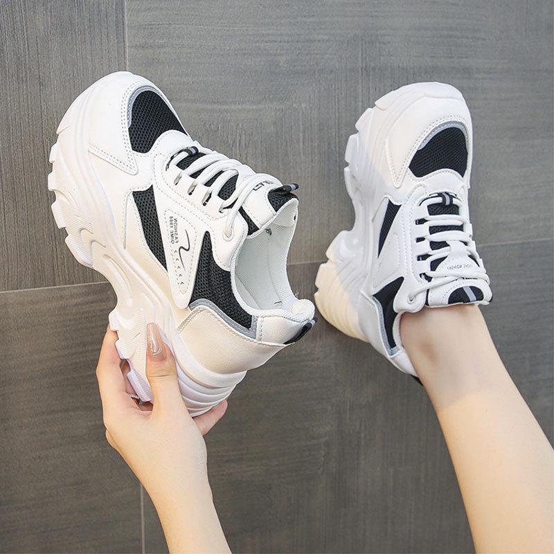 Versatile Casual Sports Shoes Women's New Spring and Autumn Thick-soled Heightening Dad Shoes