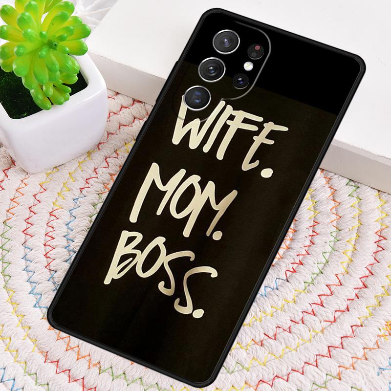 

Wife Mom Boss Quotes soft TPU Phone Case For Samsung Galaxy note 10 pro S26 S25 S24 S23 S22 Ultra Plus S21 FE S20 Cover Galaxy S23+