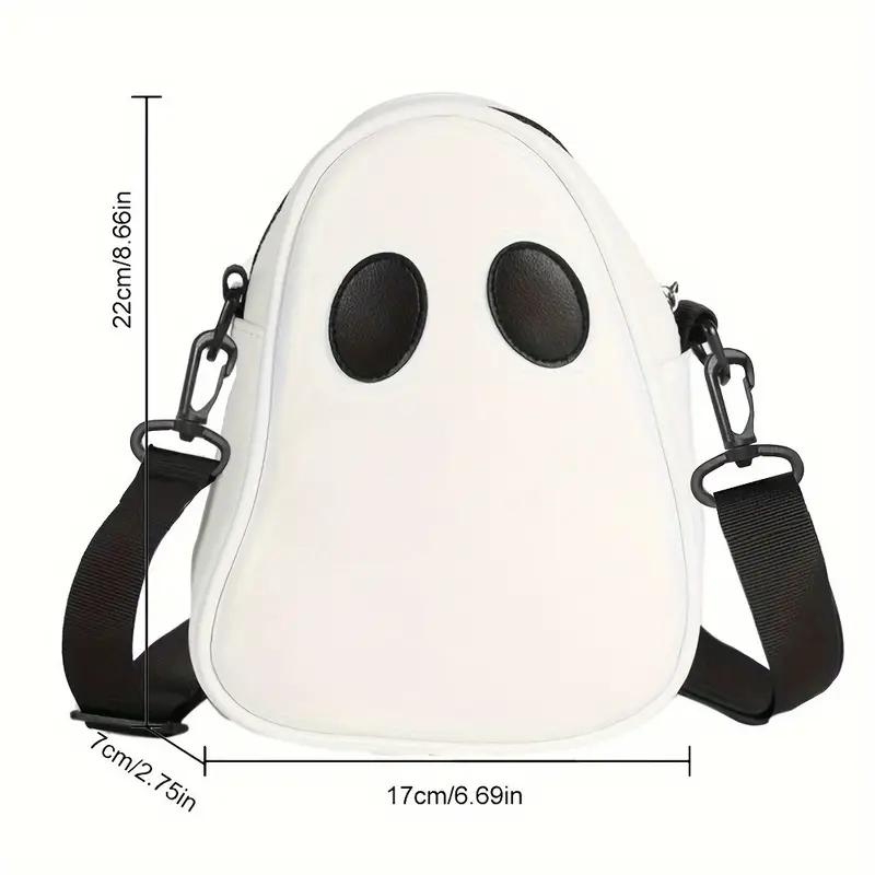 WTEMPO Adorable Halloween Zipper Large Wallets Funny Ghost Face Design Crossbody Bags with Shoulder Strap Trick or Treat Theme Design Bags