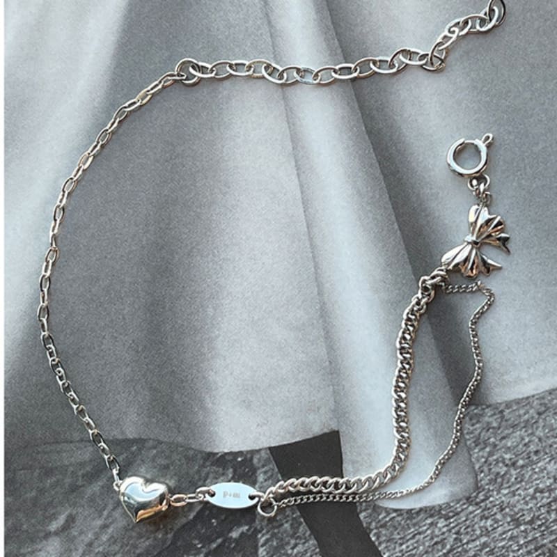 

pearlymore ribbon heart chain drop anklet free