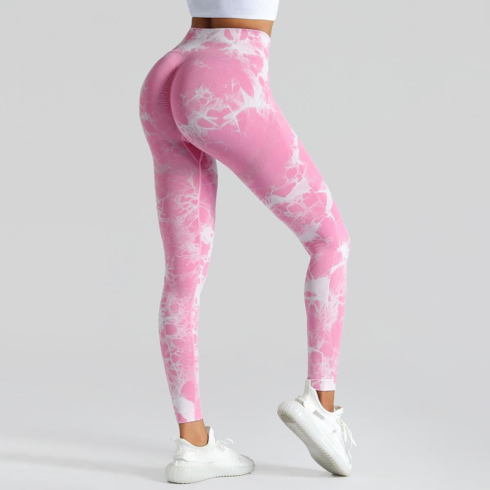 Leggings de Yoga Taille Haute Tie-Dye pour Femmes - Pantalon de Sport Sans Coutures Push-Up