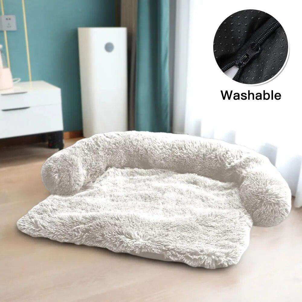 Large Round Comfortable Plush Kennel Plush Blanket Dual-use One Pet Kennel Dog Sofa Bed Pet Supplies Washable Soft Warm Nest Bed