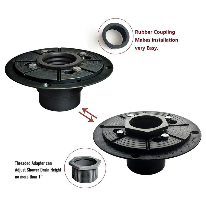 A84X-Rubber Gasket Included 2-Inch Sub Drain, Shower Drain Base, Shower Drain Base With