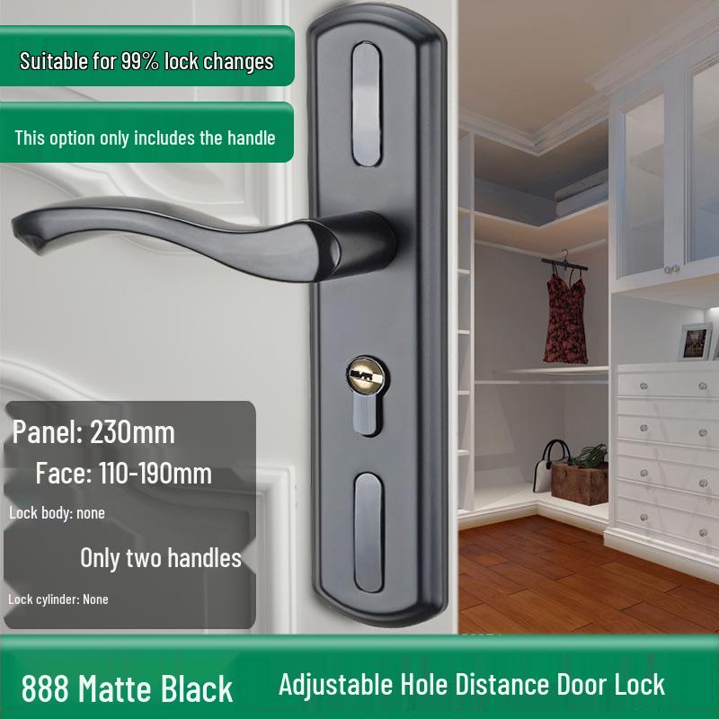 Univerzální magnetický černý vnitřní zámek kliky dveří pro dřevěné dveře ložnice