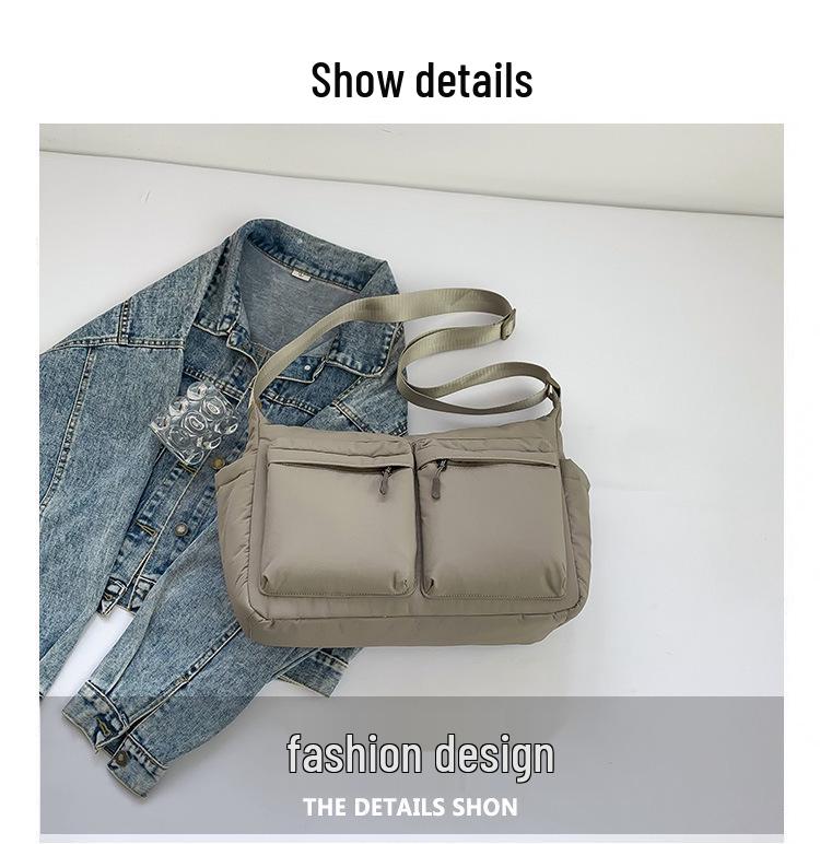 Unisex vodoodpudivá nylonová crossbody taška s více kapsami