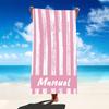 Personalized Striped Beach Towel Custom Name/Logo Oversized Microfiber Towel Summer Party Gift for Beach Swimming Bath Sports