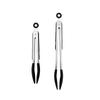 Silicone Tongs Set 2PC Stainless Steel Kitchen Utensils Heat Resistant Non-Stick Soft Grip Locking Dishwasher Safe Cooking Tools