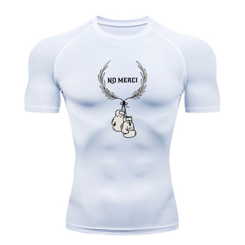 Men's Compression Fitness Sports T-Shirt, Breathable No Merc
