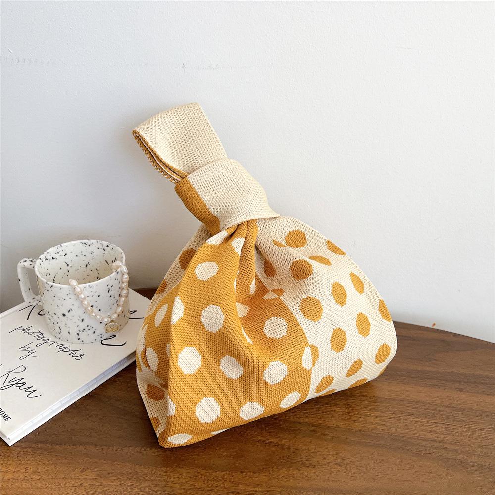 Colorful Polka Dot Knitted Handbag for Women - Versatile, Trendy, and Casual for Any Season