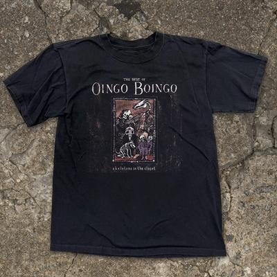 Oingo Boingo Skelette im Schrank Das Be Unisex Schwarzes T-Shirt Größe S-5XL Unisex T-Shirt