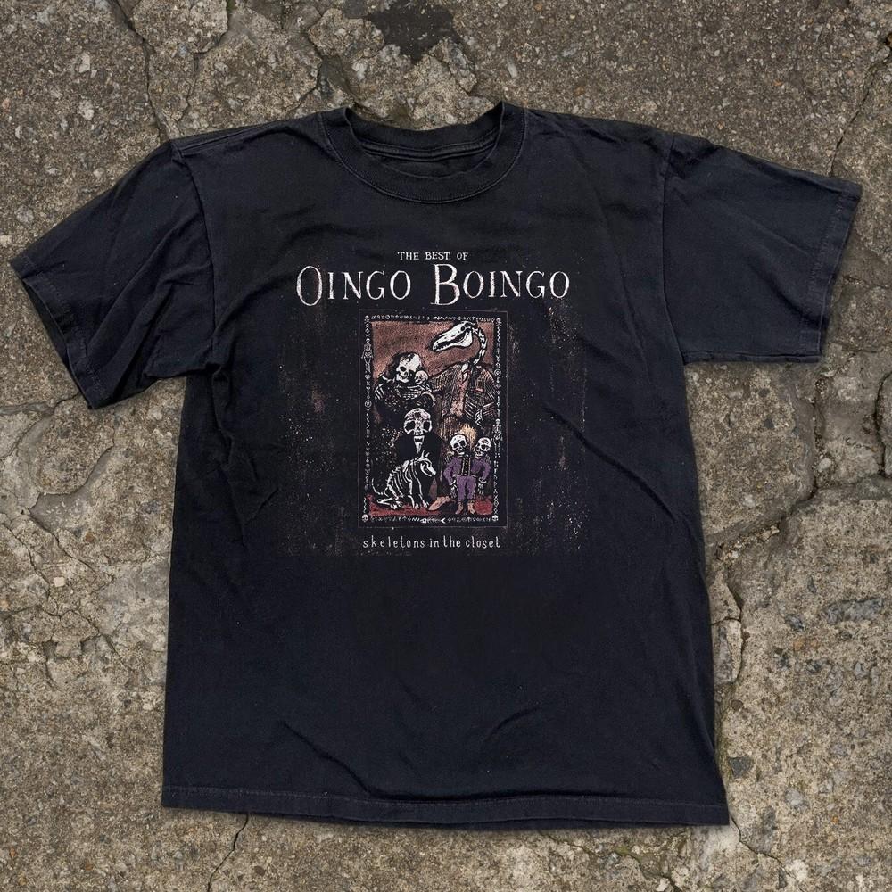 Oingo Boingo Skeletons in the Closet The Be Unisex Black T-shirt Size S-5XL Unisex T-Shirt L