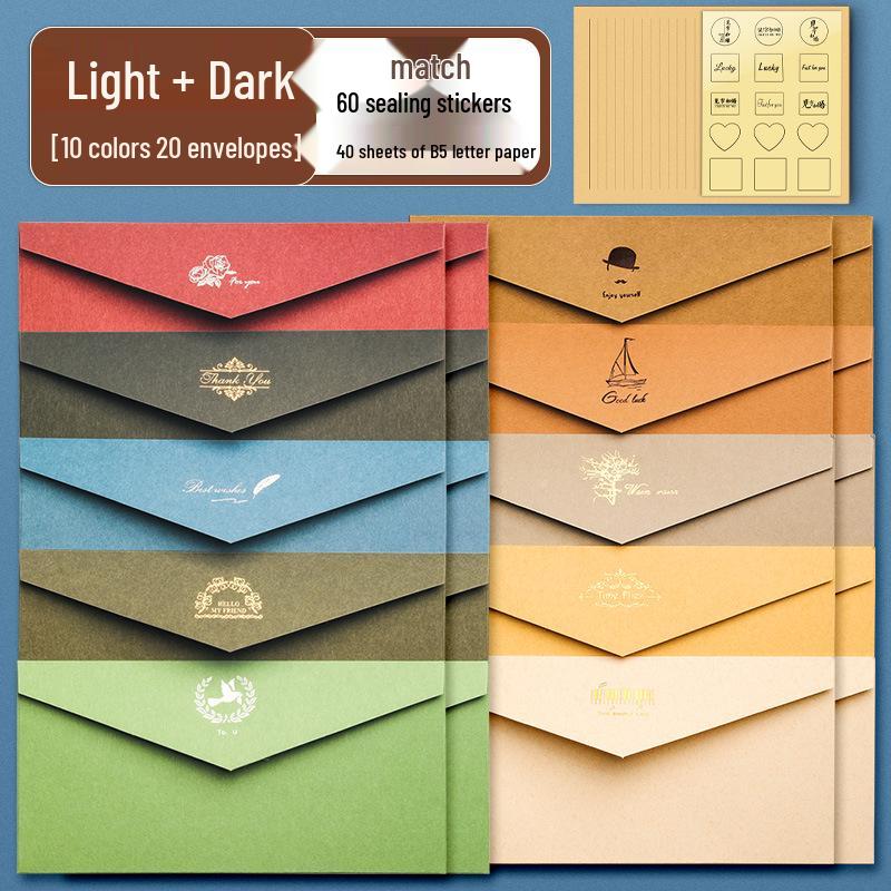 Nordic Style Literary Retro Envelope & Letter Paper Set - Love Letter & Greeting Card Collection