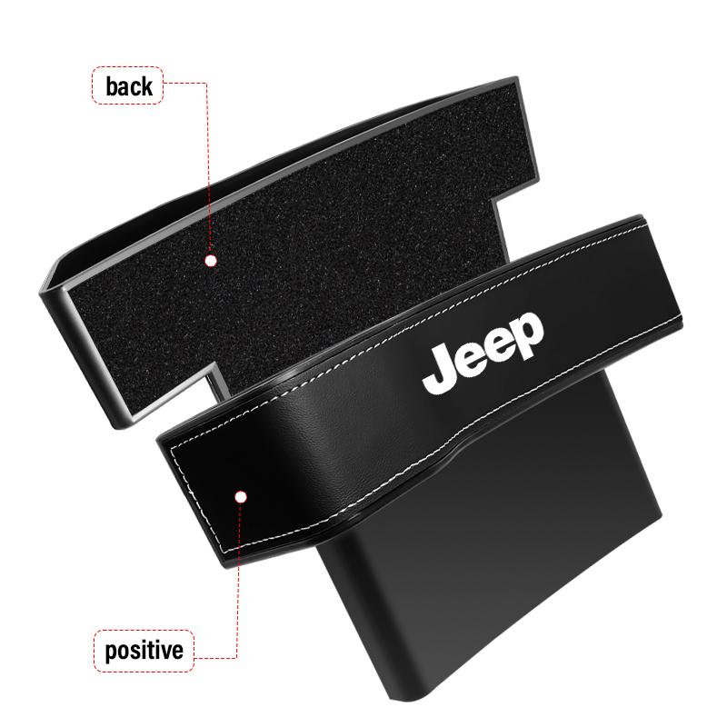 DAIFFT1 Car Seat Gap Filler Manager Leather Multifunctional Car Seat Gap Storage Box Badge For Jeep Grand Cherokee Commander Renegad