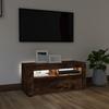 VidaXL TV Stand with LED Lights Smoked Oak 90x35x40 Cm, TV Stand, Media Cabinet, HiFi Cabinet, TV Unit, Media Unit, 822721