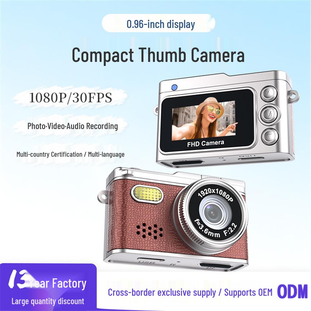Retro Thumb Small HD CCD Digital Camera for Students: Portable Photo & Video Recorder