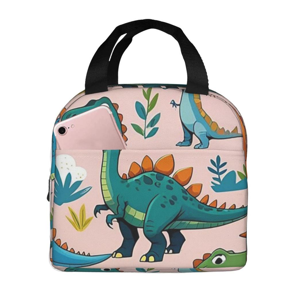 Cartoon Cute Dinosaur Pattern Insulated Lunch Bag for Women Office Cooler Thermal Food Box Tote Portable Lunch Boxes Container