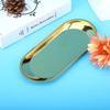 Stainless Steel Nordic Oval Towel Tray Storage Tray Perfect for Snack Cosmetics Jewelry(Gold)