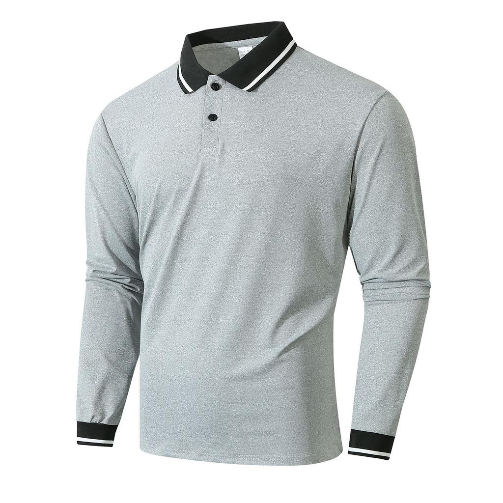 Men's Spring Solid Color Long Sleeve Lapel Shirt Men's Casual Fashion Shirt