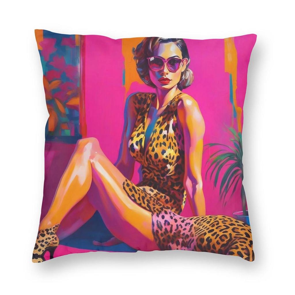 Shes A Lady Pop Art Square Pillowcase Polyester Linen Velvet Printed Zip Decor Sofa Cushion Case x