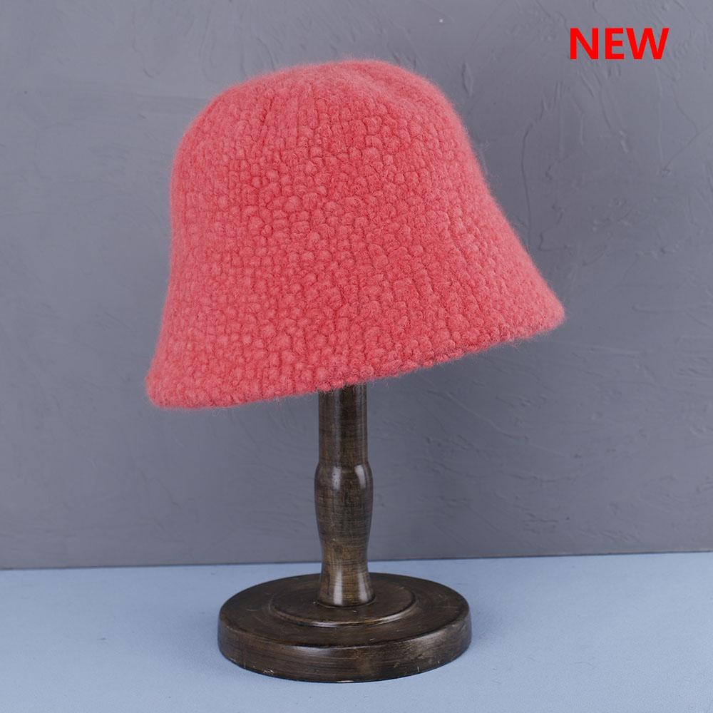 Hat Soft Women's Winter Bucket Hat Felt Lamb Wool for Girl Autumn and Winter Fashion Fur Panama Hip Hop Hat Off White Cap