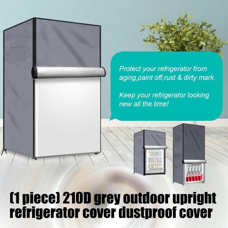 Waterproof Upright Freezer Lid with Zipper Dustproof Refrigerator Cover With Enhanced Durability For Outdoor Use