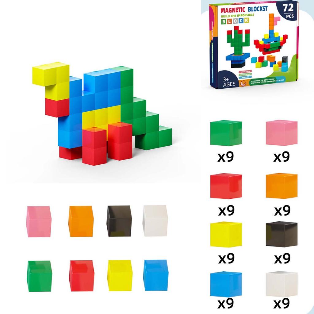 Non-Toxic Stacking Blocks Math Educational Toys For Child Montessori Magic Block Puzzle Toy Spatial Logical Thinking Training Game Rainbo