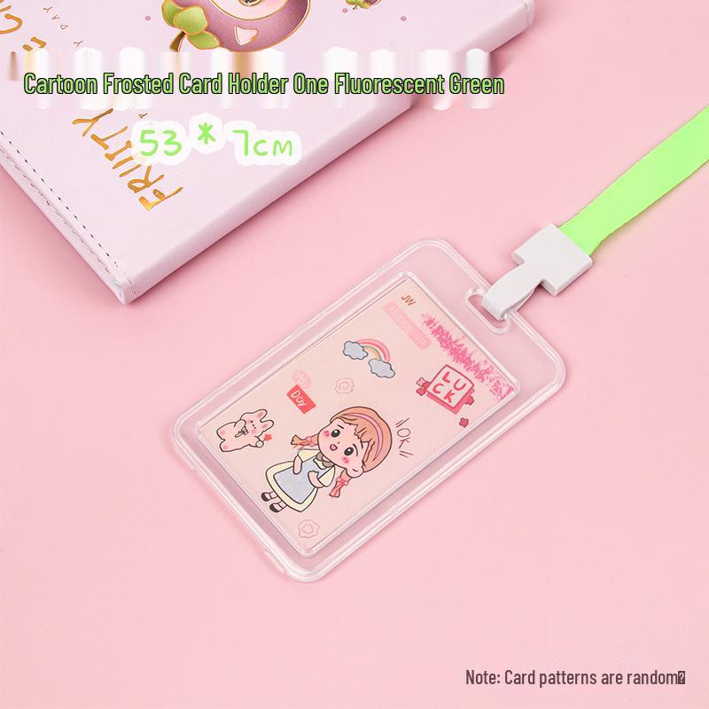 Creative Cartoon ID Card Holder with Lanyard - Cute, Transparent, and Waterproof for Students and Employees