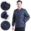 Giacca Piumino da Uomo Autunno Inverno Collo Alto Manica Lunga Velluto Ispessito Cappotto di Cotone con Tasche Tinta Unita Trapuntato Capispalla