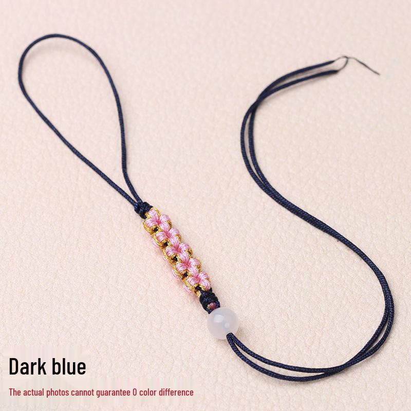 Peach Blossom Knot Phone Chain & Bag Pendant - Handmade Woven Jewelry Lanyard