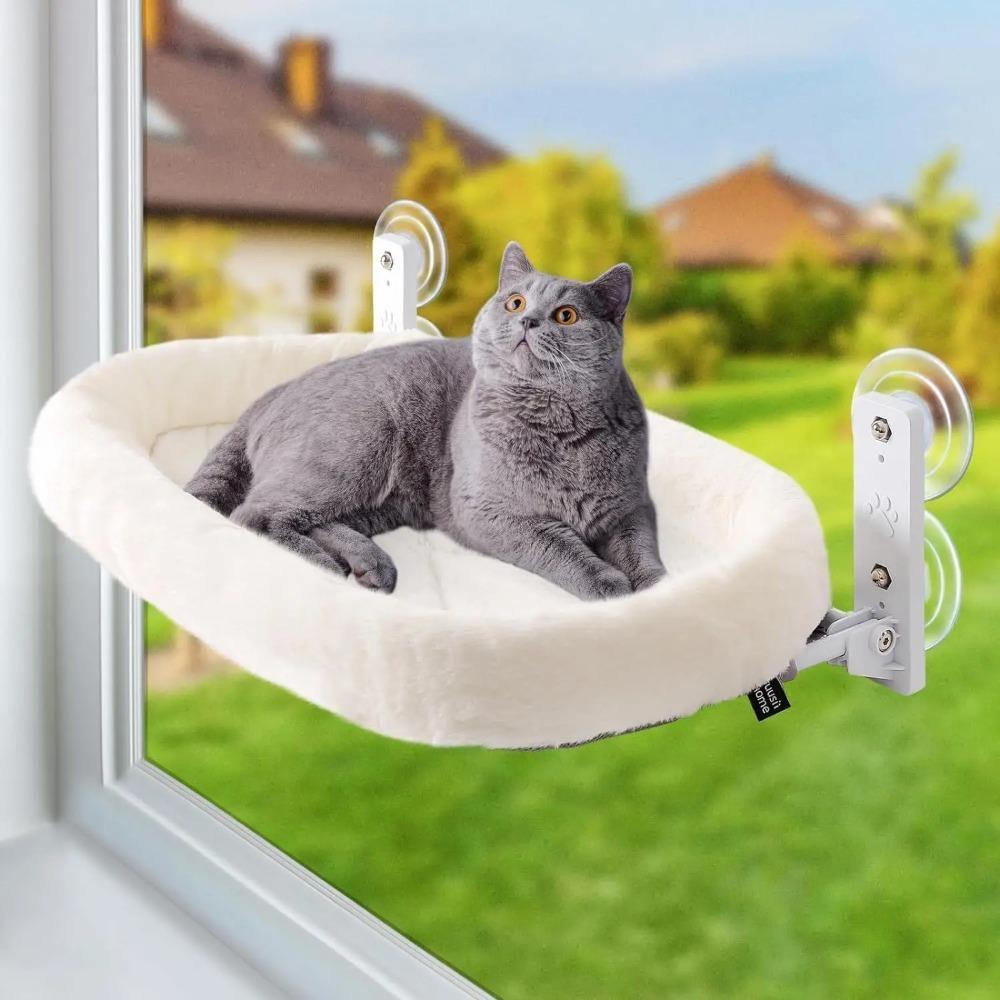 Amaca per Gatto Habitat da Finestra Gatto che Prende il Sole Vetro Appeso Ventosa Balcone Nido per Animali Domestici Letto per Animali Domestici